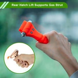 HOPESPANNER Universal Car Safety Hammer Glass Breaker Urgent Escape Tool 1 Pc Chrome Gold Tone