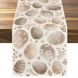 Easter Eggs Table Runner 72 Inch, Spring Table Decoration for Kitchen Dining, Seasonal Holiday Home Party Decor