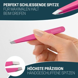 KLINGENHELD® Precise Tweezers Set with Hand-Cut Tips - Perfect for All Applications - Includes Cotton Case 100% Plastic-Free & Sustainable - Tweezers Eyebrow Plucking, 21 Colours