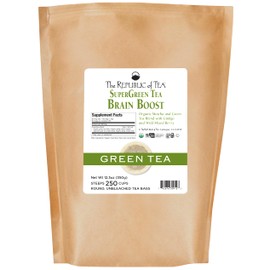 The Republic of Tea Brain Boost Supergreen Tea, 250 Tea Bags, Ginkgo Biloba And Matcha Tea Blend