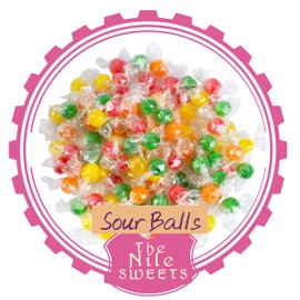 Colombina Sour Balls | Bulk Hard Candy Wrapped |Assorted Candies | Fruit Sour Balls | Assorted Strawberry Orange Lemon Cherry Green Apple Candy-THE NILE SWEETS (2LB)