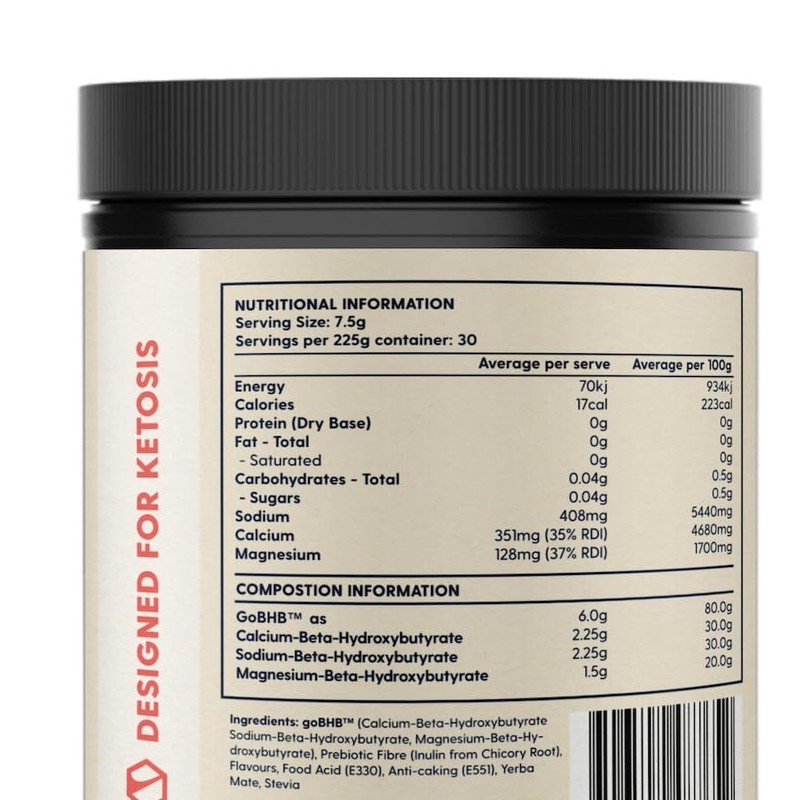 Ketao Keto Activate - Exogenous Ketones Peach Mango Flavour 225