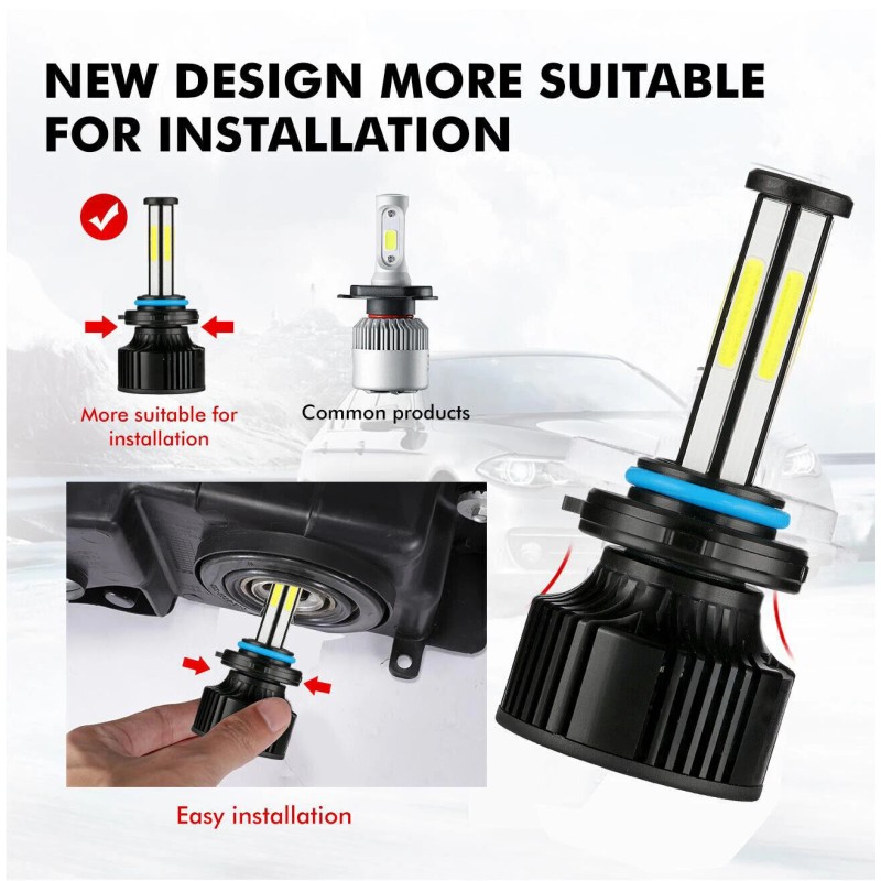 IRONWALLS 6-sides 9005 HB3 LED Headlight Bulbs Kit High Beam