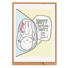 CJ&M Soon to be Dad, Father's Day Card, expectant father, daddy to be, pregnancy card, unborn baby, first time dad, baby, utero, unique, funny.