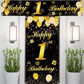 1st Happy Birthday Door Banner IMISI Birthday Decorations Birthday Backdrop Decorations for a Party
