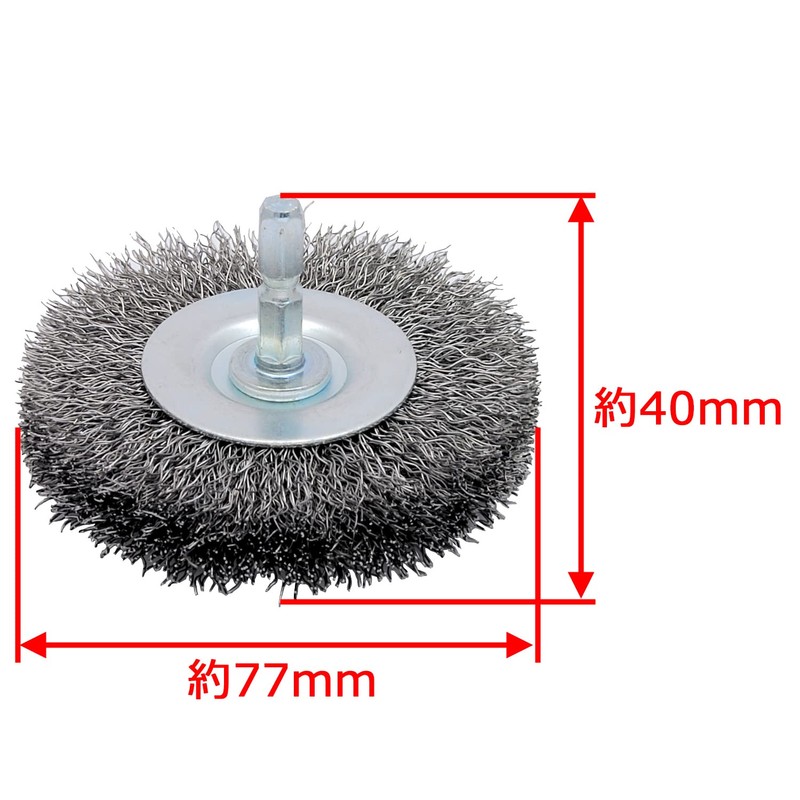 Takagi PRO ZONE Hexagonal Wheel Wire Brush, Steel Wire, 3.0