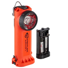 Streamlight 90950 Survivor X 250-Lumen Right-Angle Firefighter's Flashlight with Three (3) "AA Alkaline Batteries, Orange