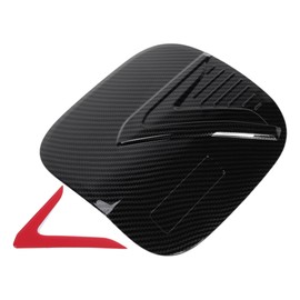 Partuto Fuel Tank Door Cap for Mitsubishi Eclipse 2018-2025 Fuel Filler Flap Cover Adhesive Type Carbon Fiber Black Red ABS