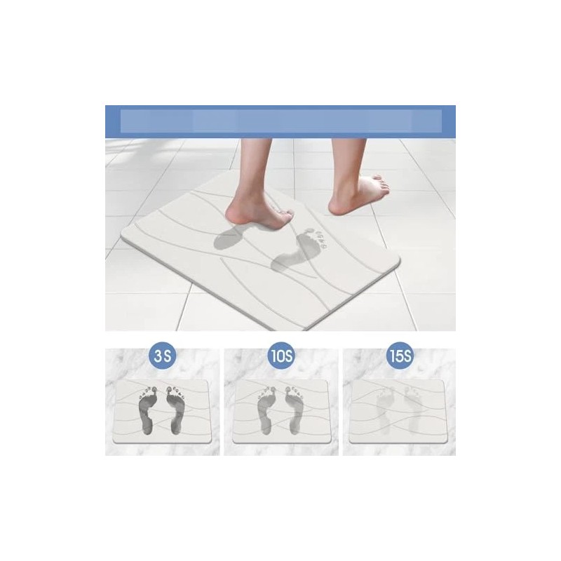 VEELOIM STONE BATH MAT DIATOMACEOUS SHOWER MAT NON-SLIP DIATOMITE -