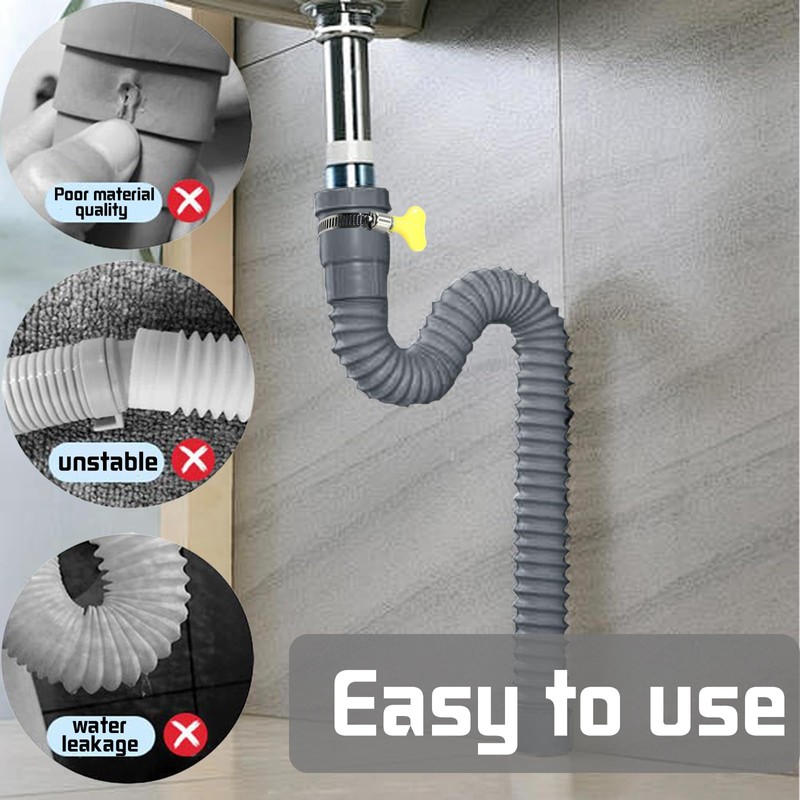Washing Machine Drain Hose, 1/1.5/2/2.5/3/4/5/6 M, Suitable for 4 Interface