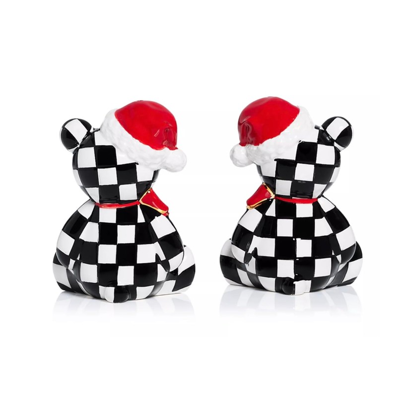 MACKENZIE-CHILDS Courtly Santa Bear Salt & Pepper Set