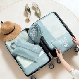 MURISE Packing Cubes Set of 6 Clothes Bags, Suitcase Organiser for Holidays and Travel, Packing Cubes, Organiser System (Fruit Green)