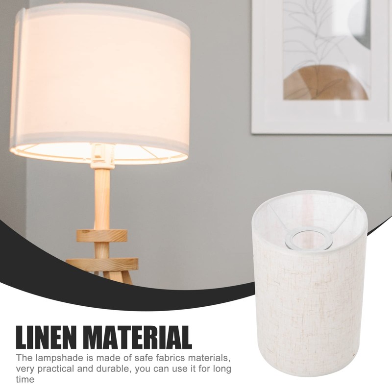 VANZACK Tall Drum Lamp Shade: Cylinder Linen Lamp Cover -