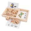 ABC Building Blocks English Letters 8 Blocks 30 Cards Wooden