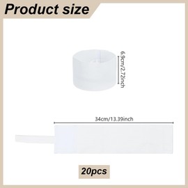 WEBEEDY 20 Pcs White Armband Elastic Strap Magic Tape Funeral Mourning Armband Adjustable Mourning Rrmbands for Badges Arm Sweat for Football Basketball Sports Supplies, 34x6.9cm/15.33x2.72''