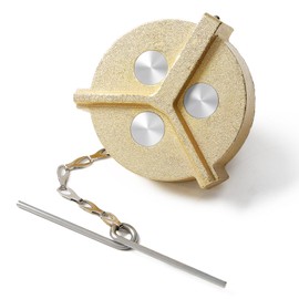 JKIANTECH Non-Locking Saddle Tank Fuel Cap Female, Fits for Ford L-Class Heavy Duty Trucks 1990-1998, for Freightliner M2 Cascadia and More - 2-1/4" Diameter, 11-1/2" NPSF Threads, Brass Vented