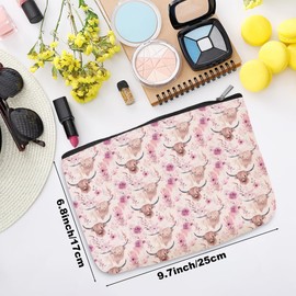 Western Cosmetic Bag Western Gifts for Women Pink Western Stuff Cute Cow Print Stuff Cow Lovers Makeup Bag Animal Lover Friendship Gifts for Women Cowgirls Nurse Coworkers Bestie Birthday Christmas