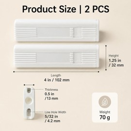 KinetiCore Cord Weight Spare 2pcs for Vertical Blind, Roller Blinds Window Shutter, White Plastic Tensioner Device Blinds Accessories