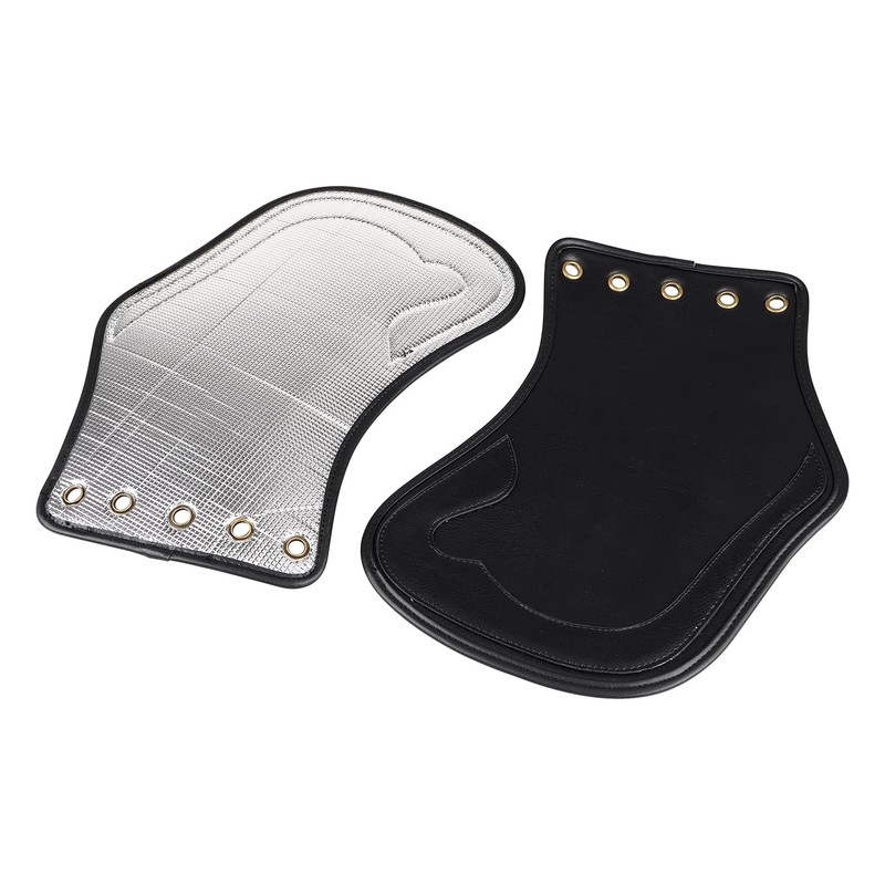 XMMT Leather Heat Shield Deflector Universal Motorcycle Side Saddle Heatshield