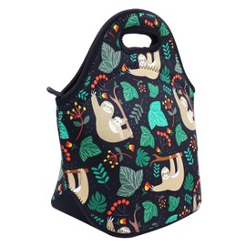 Aiphamy Neoprene Lunch Bag for Kids, Insulated Lunch Box Tote for Women Men Adult Teens Boys Teenage Girls Toddlers (Sloth Leaves)