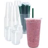 [100 SETS] 32 oz Clear Plastic Cups with Lids and