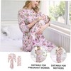Alasum 3pcs Maternity Parent-Child Clothing Pregnancy Gowns Baby Hair Ties