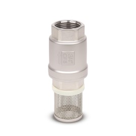 Foot Valve with Filter 3/4" NPT, Stainless Steel Bottom Valve, Spring Vertical Check Valve to Filter Impurities, Prevent Backflow of Media for Water Pump, Irrigation, Industrial Piping System DN20