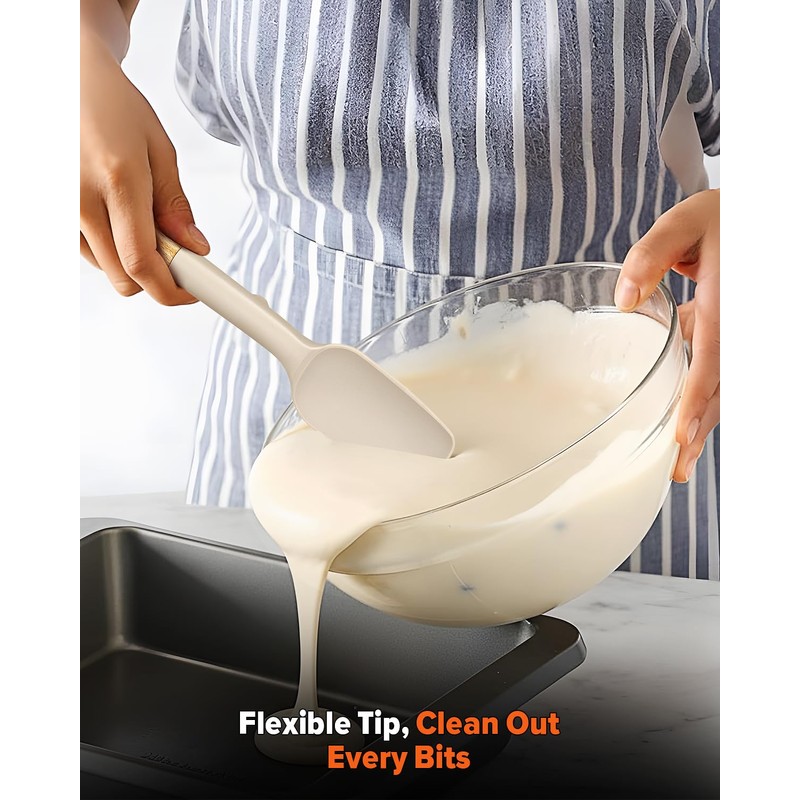 Silicone Spoon Spatula, Great For Scraping Bowls And Scooping Batter,