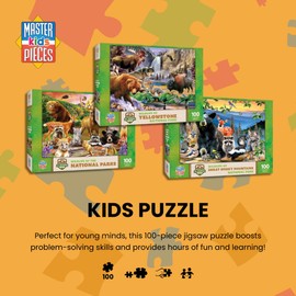 MasterPieces – 100 Piece Jigsaw Puzzle for Kid 6+ Years, Wildlife of The National Parks, Educational and Fun Game, Gift Idea for Children, 19" x 14"
