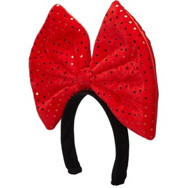 Wenchoice Girl's Red Glitter Giant Bow Headband One Size