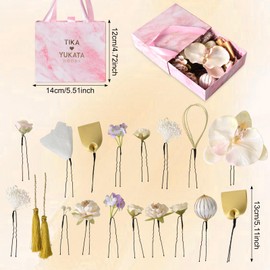 Hair Ornament, Kimono, Flower Set, Champagne, Japanese Hair, Hair Ornament Set, Coming-of-age Ceremony, Shichi-Go-San, After-party, Graduation Ceremony, Fireworks Festival, Front Shooting, Wedding