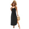 HUSKARY Women's Summer Casual Sleeveless V Neck Strappy Split Loose