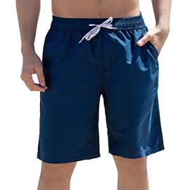 Lyriker Quick-drying swimming shorts with mesh inner briefs and pockets, men's swimming trunks, short sports shorts, sports shorts, navy