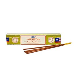 Satya Sai Baba Nag Champa Tree of Life Incense Sticks Agarbatti 180 Grams Box | 12 Packs of 15 Grams Each in a Box | Export Quality