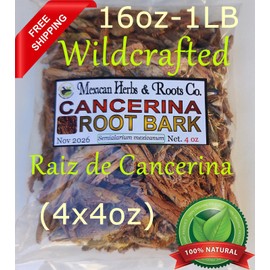 Mexican Herbs & Roots 16oz Cancerina,Cancerina bark, cancerina raiz/root bark herbal tea Wildcrafted
