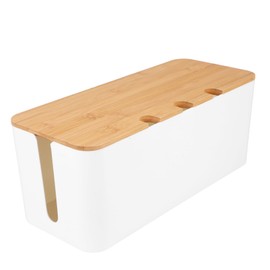 jojofuny Power Cord Management Box Stylish Cable Organizer for Desk Medium Safe Material for Home Office Cord Storage Keeps Cables Tidy and Organized Prevents Electric Shock