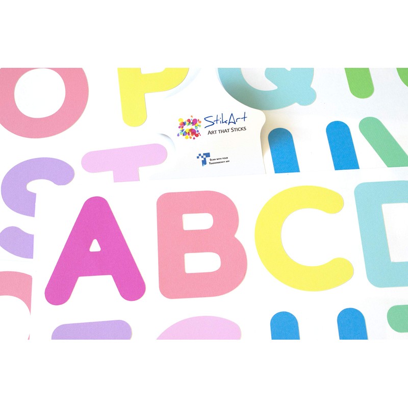 StikArt 3-inch Removable Peel & Stick Letter Wall Decals (Assorted
