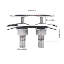 Boat Cleat, 6 Inch 316 Stainless Steel Pull Up Deck Cleat, Retractable Hidden Flush Mount Dock Cleats with Fasteners, Popup Cleat for Yacht Marine Boat