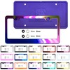 Silicone Back Guard License Plate Frame Neo Chrome Aurora Electroplating
