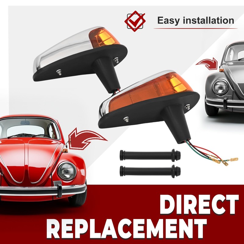 HECASA Turn Signal Light Assembly Compatible with 1970-1979 VW BUG