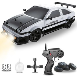 Liberty Imports RC Drift Car 1/16 2.4GHz 4WD Remote Control Sport Racing On-Road Vehicle with LED Light, Batteries and Drift Tires (White)