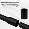 Black 20mm PVC Conduit Straight Couplers - Push-Fit Joiners -