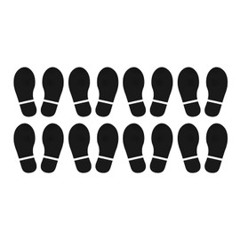 PATIKIL 8x3.3" Footprint Sticker, 8 Pairs PVC Shoes Floor Decal Sign for Class Decor Stair Guide, Black