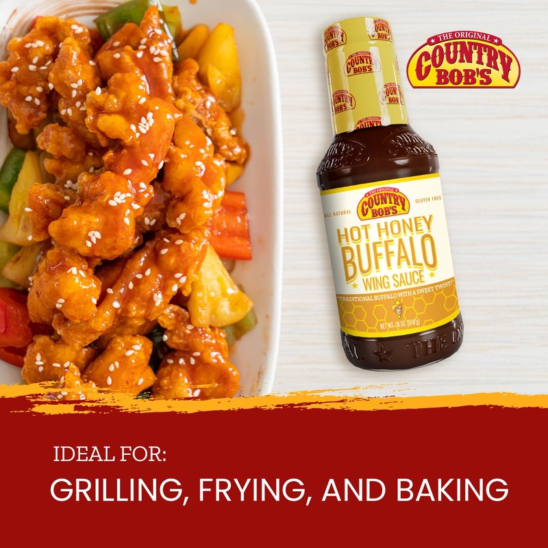 Country Bob's Hot Honey Buffalo Wing Sauce - Traditional Buffalo