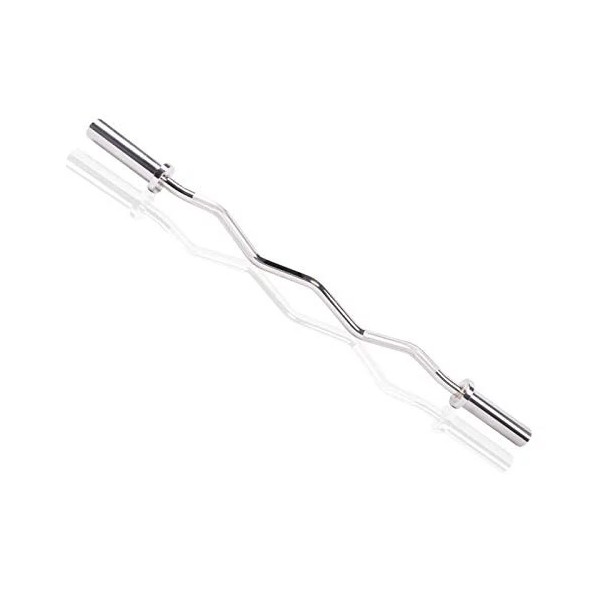 Tampor 47 Inch Olympic EZ Curl Barbell, 2 Inch Weight