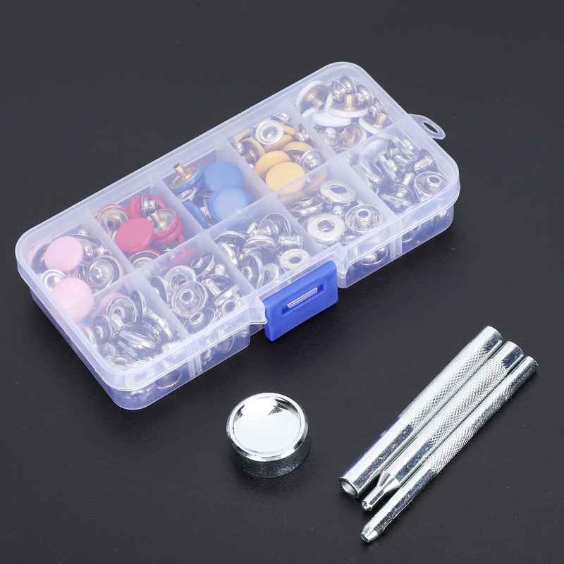 Snap Fastener Kit Metal Press Stud Leather Tich Button Tool