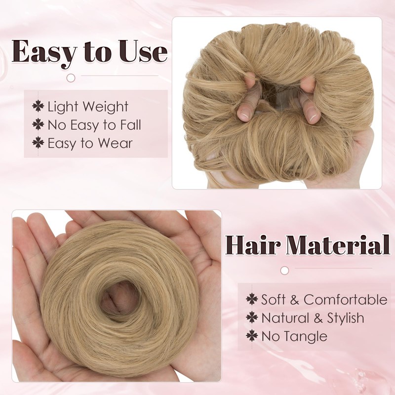 Benehair Hairpiece with Elastic Band, Bun Hairpiece, Hair Scrunchie with