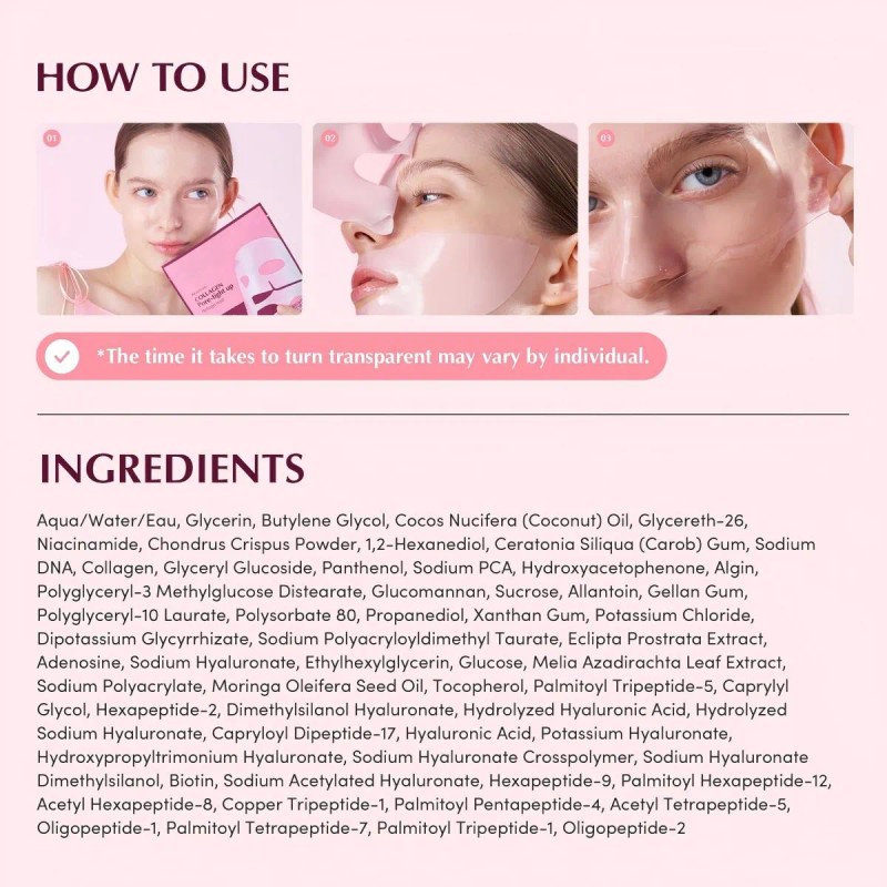 🔥 Mascarilla de colágeno que tensa los poros Vitaminas y