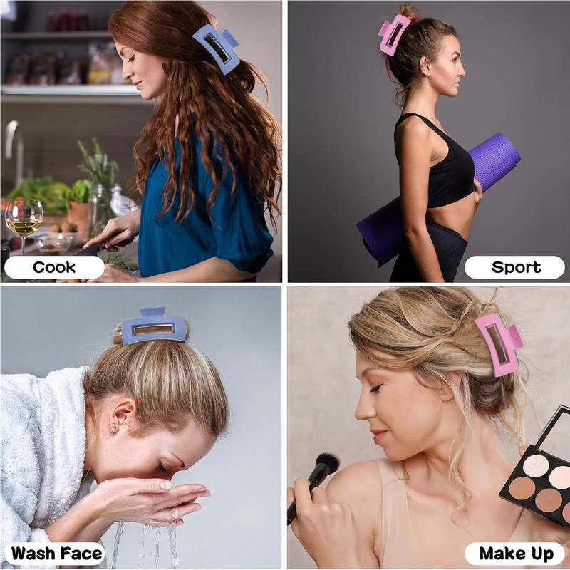 4 PCS Flexible Claw Clip, Cozy Clip for Women, Soft