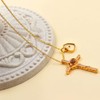 Oneress Trendy Faith Cross Necklace - Gold Heart Shape Pendant